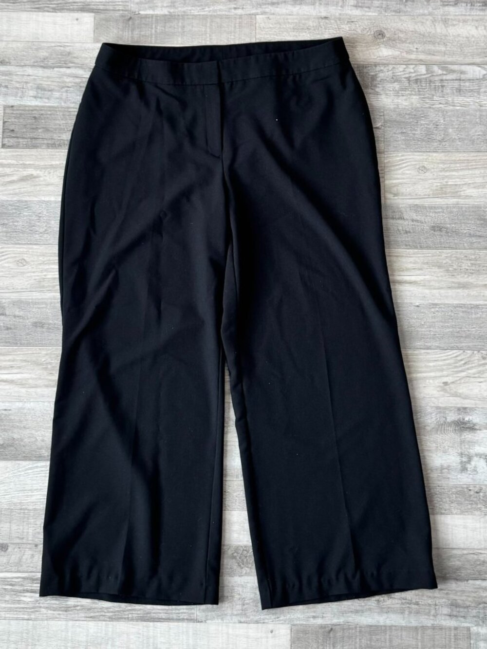 Worthington Black Wide Leg Work Pants Size 16 Mid Rise, Ankle F13